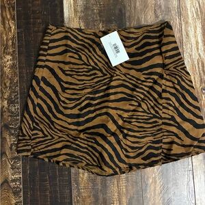 Tiger Print Brown and Black Women's Skirt